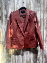 Lafayette 148 New York Women Leather Jacket Pink Size 10 one button B59 - £71.91 GBP