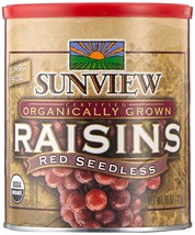 Sunview Organic Red Seedless Raisins 3 -15 oz. Canisters - £39.03 GBP