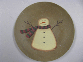   Wood Plate    NEW-3 Snowman  - $4.50