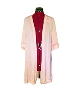 P.J. SALVAGE Robe Womens Pink White  Embroidered Size XS Paradise Bound - £74.86 GBP