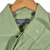 Hickey Freeman Green Houndstooth Button Up Dress Shirt Sz 16 1/2-34 100%... - $19.99