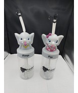 Lot of 2 Kalahari Resorts Kya &amp; Kenya Tumblers Elephant Topper Cups with... - $905.88 MXN