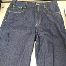 Hova Jeans Size 34 Men&#39;s Dark Blue Shorts Flap Back Pockets Embroidered - £10.54 GBP