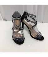 Anne Michelle Evening Shoes Womens Size 7 Black Rhinestones Ankle Straps... - $24.49