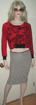 Vintage Carole Little Petites Red Floral Pattern Long Sleeve Blouse Top Sz S/P - £19.65 GBP