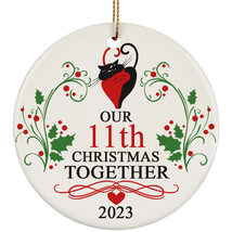 11th Wedding Anniversary 2023 Ornament Gift 11 Year Christmas Married Co... - $14.80