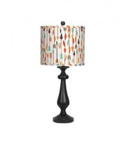 Black Candlestick Multi Color Tribal Arrows Shade Table Lamp - £214.53 GBP