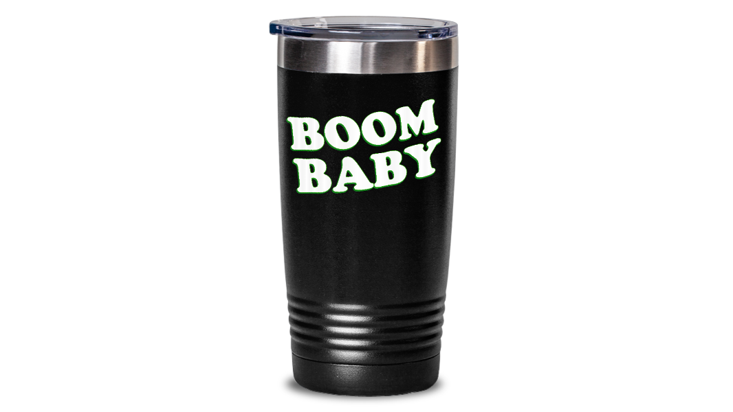 Boom Baby Tumbler Corn Hole Travel Coffee Cup Funny Gift for Champion