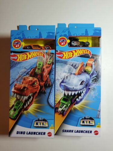 Hot Wheels City DINO LAUNCHER with Vehicle NEW UNOPENED