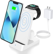 Wireless Charging Station,18W Fast Wireless Charger (with Adapter,White - £22.83 GBP