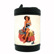 Classic Pinup Girl D2 Black Metal Car Ashtray / Mini Trashcan - $12.82