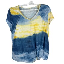 Live Well Lounge Womens Tie-Dye V-Neck Short Sleeve Top Size XL - $18.50