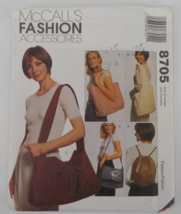 MCCALLS CRAFTS PATTERN #8705 FASHION ACCESSORIES TOTE BACKPACK SLING UNC... - $9.99