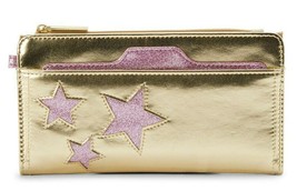 No Boundaries Ladies Zip Button &amp; Removable Card Wallet Ella Gold Star C... - $13.35