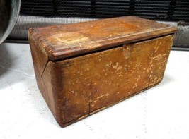 1889 antique SINGER WOOD SEWING MACHINE ACCESSORY BOX primitive folding ... - $84.10