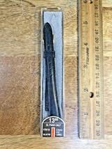 Vintage Speidel (NIB) Black Leather &amp; Gold Watch Band (13mm or 1/2&quot;) (K6... - $18.99