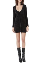 Bardot Demi Ruched Long Sleeve Minidress in Black, Size X-Large - £64.34 GBP