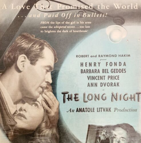 1946 Long Night Henry Fonda Vincent Price Film Advertisement Laminated HM2B - £22.56 GBP