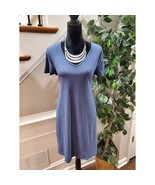 Olive+Oak Women Blue Polyester Round Neck Short Sleeve knee Length Dress... - $581.14 MXN