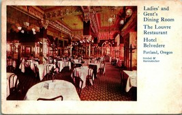 Louvre Ristorante Hotel Belvedere Portland Oregon O Unp Udb Cartolina D8 - £5.60 GBP