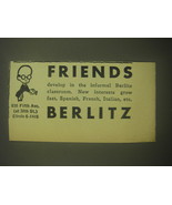1945 Berlitz School of Languages Ad - Friends develop in the informal Be... - £14.55 GBP