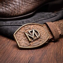Marco Di Milano Genuine Snake Skin Cowboy Boot Kansas Brown image 10