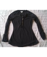 ABS Allen Schwartz Women Black Button Down Shirt Size XS EUC - $91.09 MXN