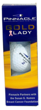THREE GOLF BALLS LADY #2 with pink ribbon KOMEN Breast CANCER Pinnacle NEW - $4.50