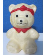 Vintage 70&#39;s Wax Christmas Teddy Bear Candle  Holiday Decor - £7.91 GBP