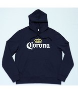 Corona Beer Hoodie Hooded Sweatshirt Men&#39;s L Large Navy Blue 100% Organi... - $44.61