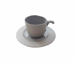 ALEXA LIXFELD Tea Cup Handmade Modern Minimalistic Drinkware Cooking Grey - £58.26 GBP