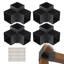 VEVOR Pergola Bracket Kit 6&#39;&#39;x6&#39;&#39;, 4pcs 3-Way Heavy Duty Corner Bracket ... - $136.92