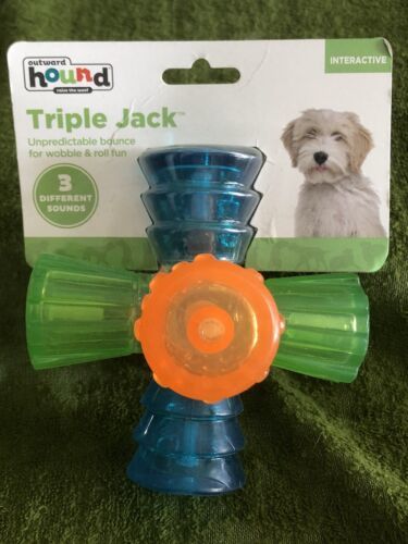 Outward Hound TRIPLE JACK Unpredictable Bounce Wobble Dog Toy NIP - $19.99
