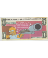 2022 The Simpsons Homer Simpson Buys a Gun one Dollar Novelty Bill yes B... - £2.32 GBP