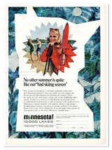 Minnesota Vacation Information Bad Skiing Season Vintage 1968 Print Magazine Ad - £7.57 GBP
