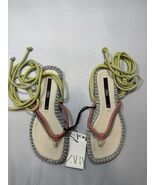 Zara Women’s Rope Lace-Up Tie Leg Sandals Multicolor Size 6US/36 EU NWT - $36.62