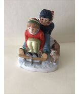 1991Dave Grossman Norman Rockwell Inspired Figurine -Downhill Daring 504... - $13.14