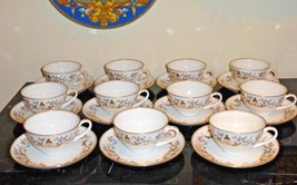 Okura Japan Set of 11 Beautifully Decorated Cups and Saucers - £193.91 GBP