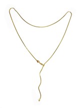 Milor Italian Dia-Cut Snake Lariat Chain Necklace 14k Gold - £434.58 GBP