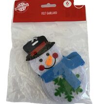 Cute Winter Snowman Themed Felt Garland, Single Set Of 6–(NEW)—SHIPS IN ... - $12.75