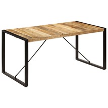 Mango Wood Brown & Black Dining Table - vidaXL Solid Construction - $5,290.61 MXN