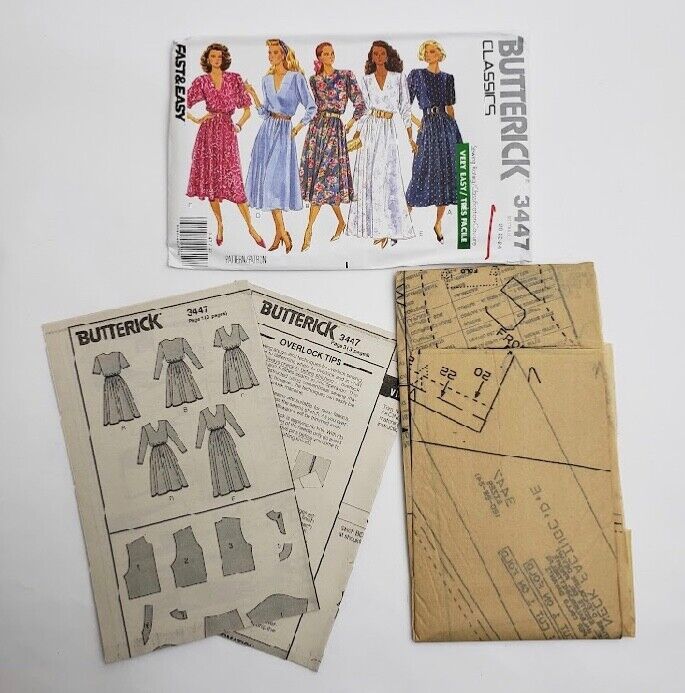 Vintage Butterick Pattern Classics Fast Very Easy 3447 Size 20-22-24 Uncut USA - £10.02 GBP