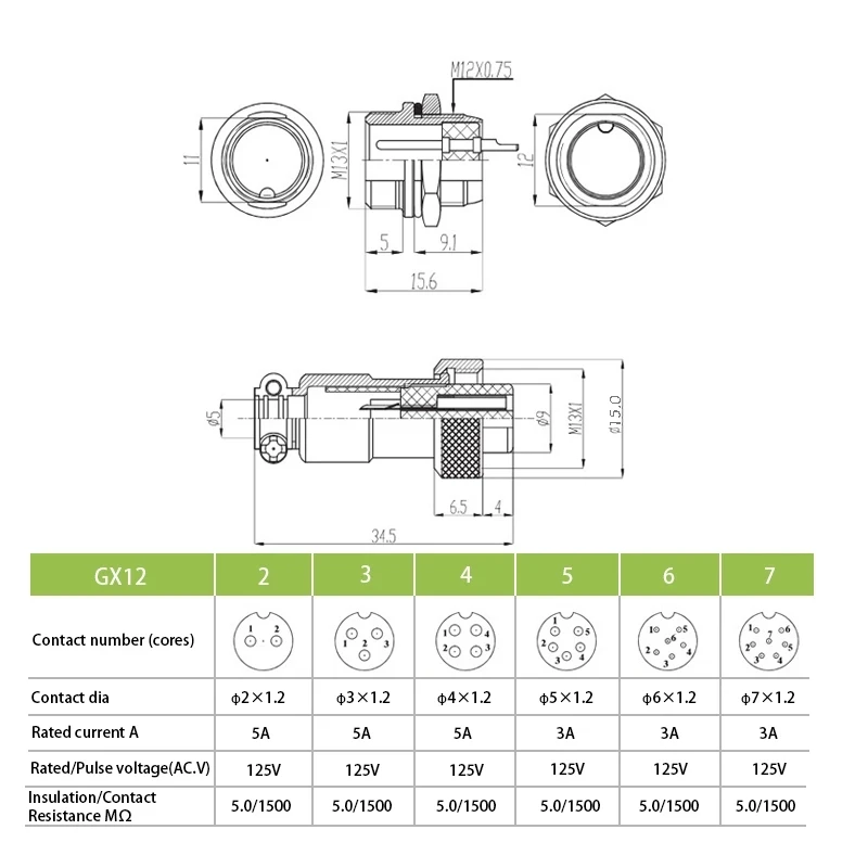 House Home 5/10 Set GX12/GX16/GX20 Circular Aviation ConAtor 2/3/4/5/6/7/8/9/10/ - £23.94 GBP