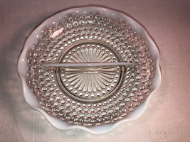 Depression Glass Divided Relish Bowl Crystal With Blue Moonstone 7.75 In... - £27.72 GBP