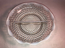 Depression Glass Divided Relish Bowl Crystal With Blue Moonstone 7.75 In... - £27.64 GBP