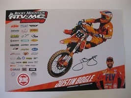 Justin Bogle supercross motocross signed autographed 12x18 Poster COA. - £77.31 GBP