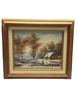 Vtg Original Vargas Barn Signed Snow Frozen Lake Cabin Winter Acrylic Pa... - $1,686.37 MXN