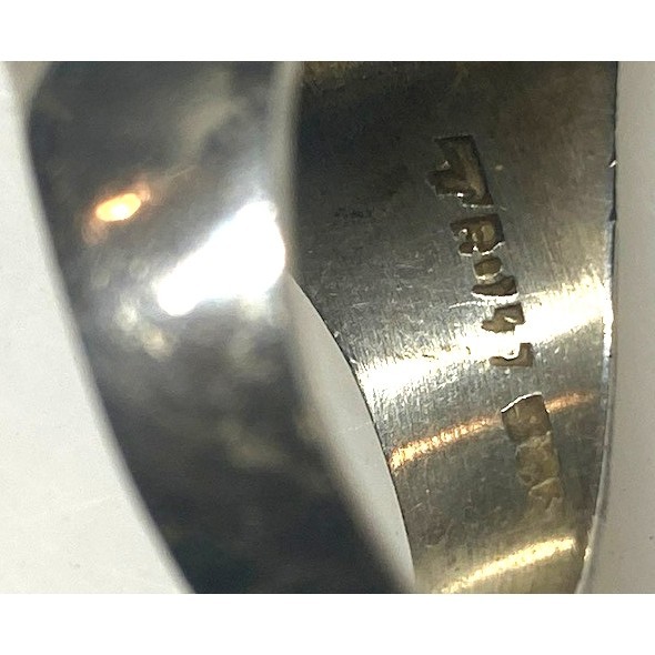 UNISEX TAXCO HANDWROUGHT 925 STERLING SILVER AND TURQUOISE RING SIZE 8 SKY Item image 5