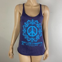 American Apparel Purple T-Shirt Peace Love &amp; Haight St San Francisco Boho Size M - £13.84 GBP