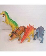 Lot 4 Vtg 1985 Imperial Dinosaurs Toys Brontosaurus Tyrannosaurus Styrac... - $18.65